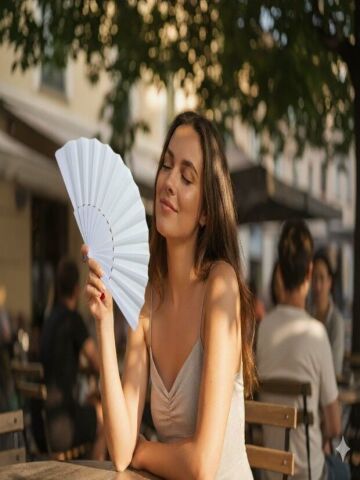 12'li BEYAZ Plastik Düz Kumaş Yelpaze