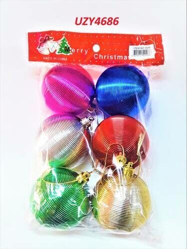 6 Lı Baskılı Parti Ağaç Süsleme 6 Cm Cici Top