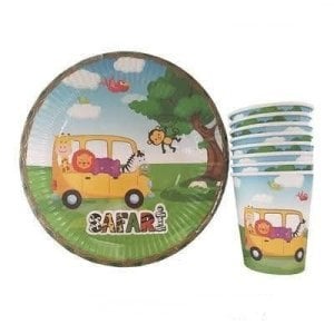 8 Li Safari Tabak & Bardak Seti