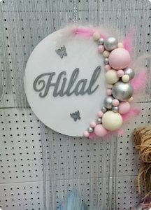 İsme Özel Renkli Balonlu Püsküllü Kapı Süsü