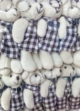 20 li Kahverengi / Beyaz Elbiseli Pitikareli Ayıcık