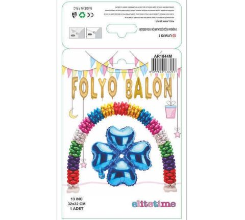 FOLYO BALON KALP ÇİÇEK MAVİ 13 INC PK:1 KL:400