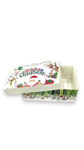 25x15x10 Cm Beyaz Merry Chiristmas Yazılı Hediye Karton Kutu