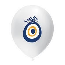 10 Lu Nazar Boncuk Baskılı 12'' inç Balon Pakedi