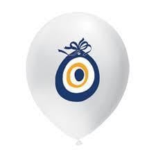 10 Lu Nazar Boncuk Baskılı 12'' inç Balon Pakedi