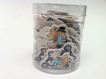 50 li Gelin damat motorsikletli Yapışkanlı Sticker