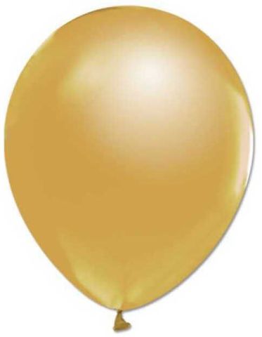 BALON METALİK DÜZ 12 İNC ALTIN PK:100 KL:50