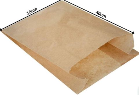 15x40 cm Kraft (Şamua) Dipsiz Kese Kağıdı