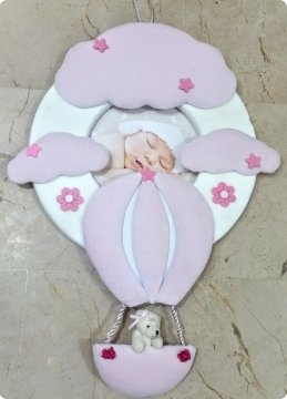 Uçan Balon Bulutlu Ayıcıklı Bebek Kapı Süsü