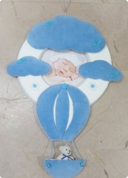 Uçan Balon Bulutlu Ayıcıklı Bebek Kapı Süsü