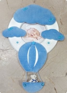 Uçan Balon Bulutlu Ayıcıklı Bebek Kapı Süsü