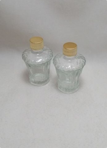 50 cc Mini Pvc Kapaklı Çizgili Cam Kolanya Şişesi