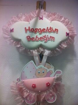 Bebek odası kapı süsü küçük bulut puset