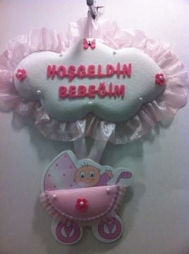Bebek Odası Kapı Süsü; Büyük Bulut Puset