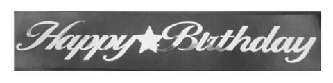 KUŞAK KURDELA HAPPY BIRHDAY SİYAH GÜMÜŞ PK:1.5 MT