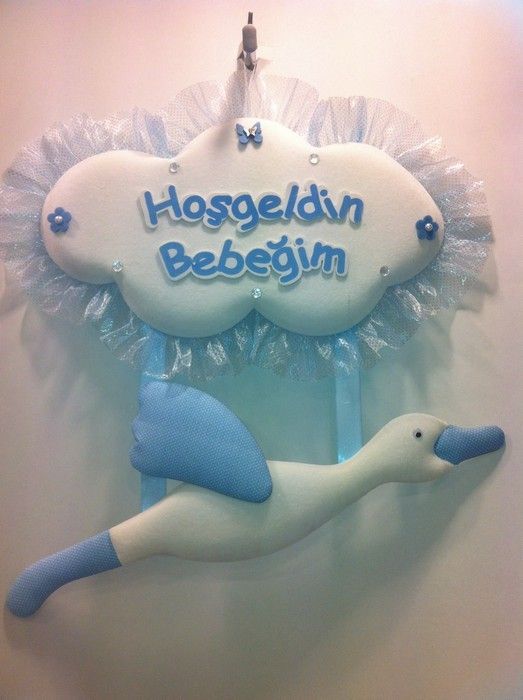 Bebek odası kapı süsü ; Bulut, Leylek