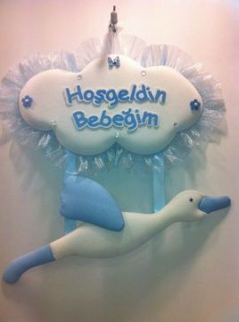 Bebek odası kapı süsü ; Bulut, Leylek