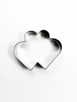 çiftli kalp modeli kurabiye kalıbı metal