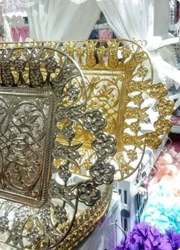 Dikdörtgen Metal Boş Yüzük,Söz,Nişan,Nikah Tepsisi