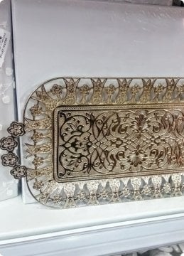 Dikdörtgen Metal Boş Yüzük,Söz,Nişan,Nikah Tepsisi