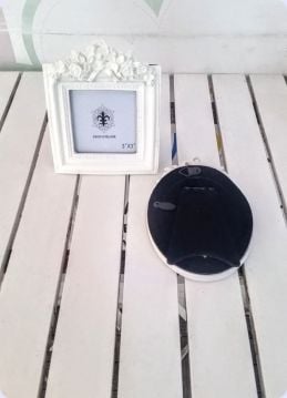 Büyük oval Krem Çerçeve