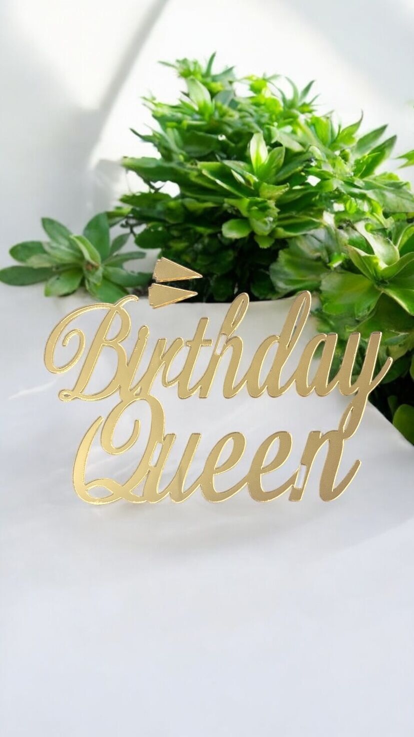 2mm Pleksi Birthday Quueen pasta üzeri dekor