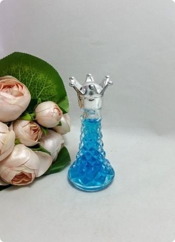 20 li Metalize Taç Kapaklı Küçük Kristalize Cam Kolonya Şişesi