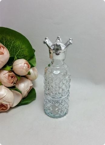 20 li Taç Kapaklı Kristalize Uzun Yuvarlak Cam Şişe