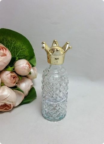 20 li Taç Kapaklı Kristalize Uzun Yuvarlak Cam Şişe
