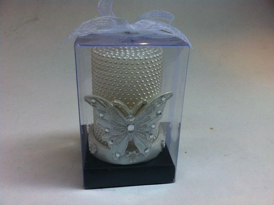 Kelebek tea light boncukllu mum Nikah şekeri kutulu