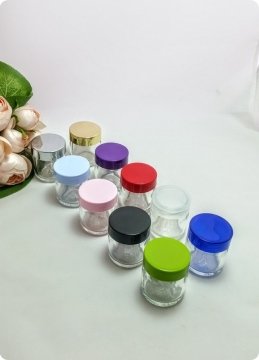 Renkli Pvc Kapaklı Cam Kavanoz 20 Li
