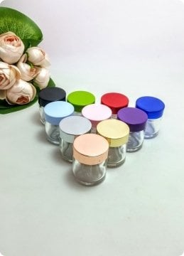 Renkli Pvc Kapaklı Cam Kavanoz 20 Li