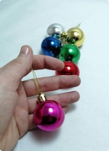 6 lı 4 CM renkli mini cici top ağaç süsleme
