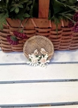 Çuval Yuvarlak Ahşap Kuşlu Magnet (Söz, Nişan, Nikah, Şekeri)