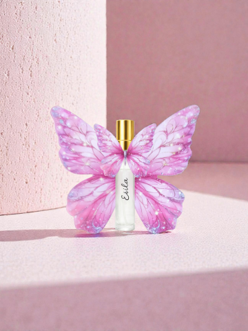 İsme özel çift pembe kelebek şişe hediyelik(20 adet)