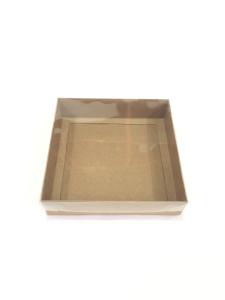 20x20x5 cm Altı Karton Asetat Kapaklı Kraft Kutu 20 li