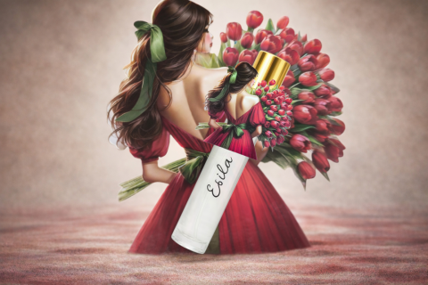 20 li İsme özel çift kına kızı Sprey şişe hediyelik