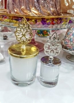 10 lu Metal Tepelikli İçi Mumlu Şekerlik / Bardak