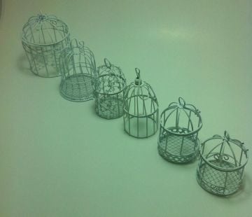 Metal Tel Kuş Tombul Beyaz-20 Adet / Paket