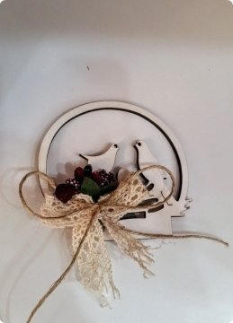 Ahşap Kuşlu Süslü  Magnet (Söz, Nişan, Nikah, Şekeri)