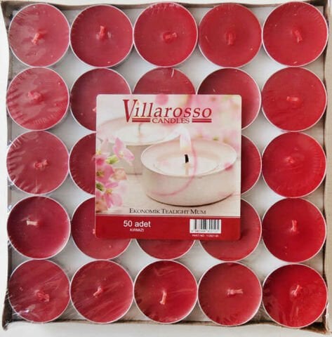 50 li Tea light Yuvarlak Renkli Mum