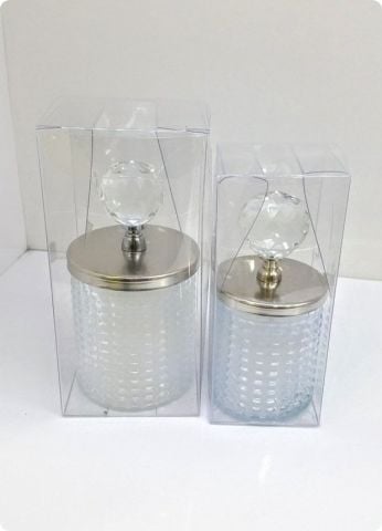 20 li Metal Kristal Tepelikli Kristalize Bardak Mum (Asetat Kutulu)