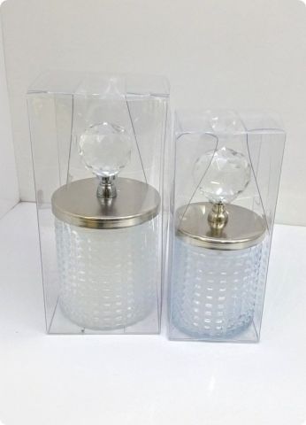 20 li Metal Kristal Tepelikli Kristalize Bardak Mum (Asetat Kutulu)
