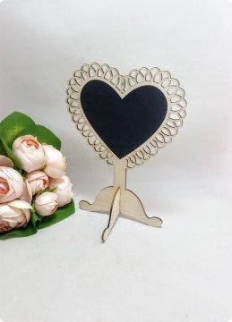 Desenli Ahşap Ayaklı Masa Üstü İsimlik (Söz,Nişan,Nikah Masası)
