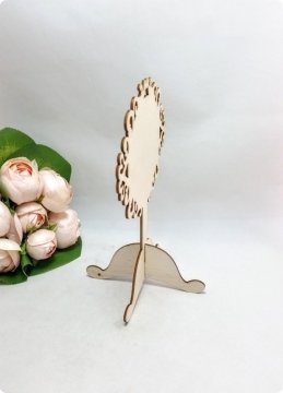 Desenli Ahşap Ayaklı Masa Üstü İsimlik (Söz,Nişan,Nikah Masası)