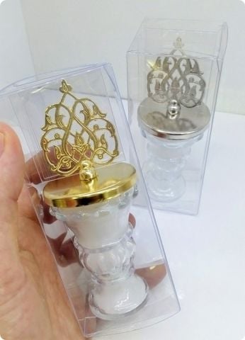 20 li Güneş Tepelikli Biblo Mumluk (Metal Güneş Tepelikli)