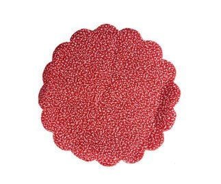 100 LÜ 18CM ORGANZE KARLI YUVARLAK TÜL KIRMIZI