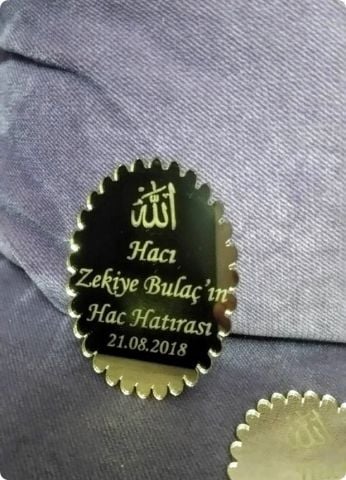 100 lü Tırtıklı Oval Pleksi Ayna Hac Hediyelik / Hatırası (5x7 cm)