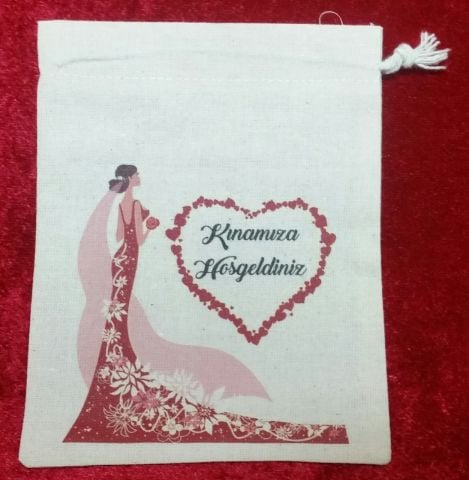 10 Lu Baskılı Kınamıza Hoşgeldiniz Kese (11x14 cm)