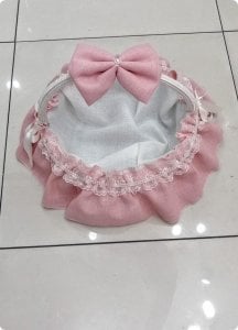 Keten fiyonklu bebek sepeti